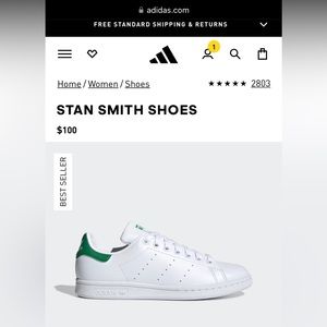 ADIDAS STAN SMITH SHOES NWT (W7)